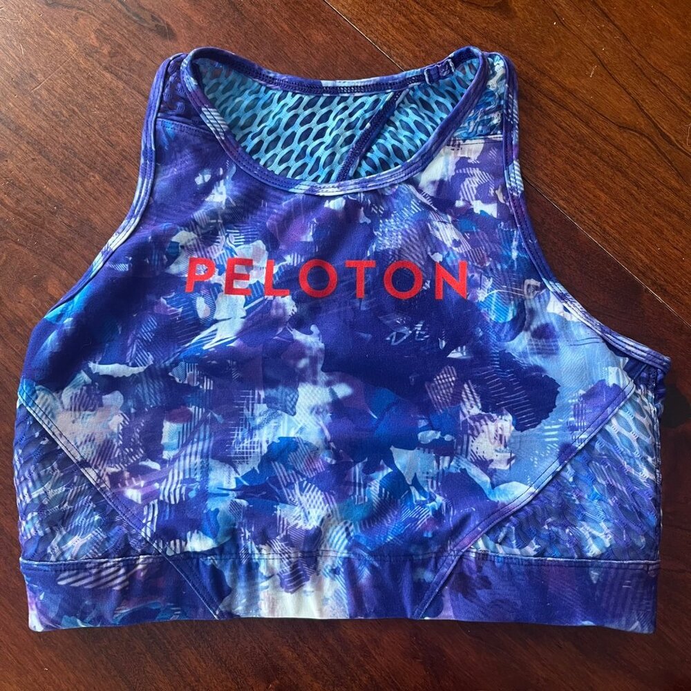 Wear‎ it To Heart x Peloton Blue Multicolored Sports Bra Sz. M